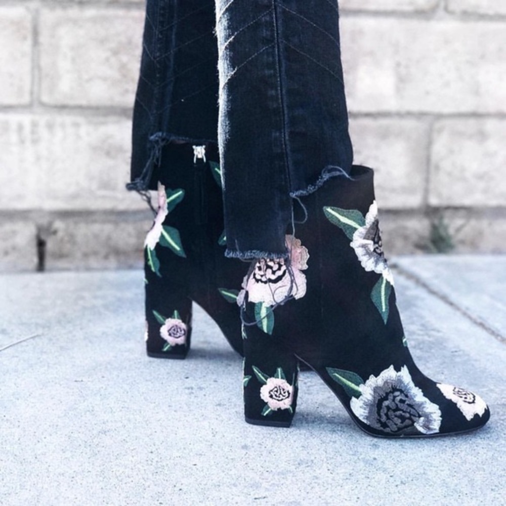 Rebecca Minkoff Bryce Embroidered Bootie Suede
